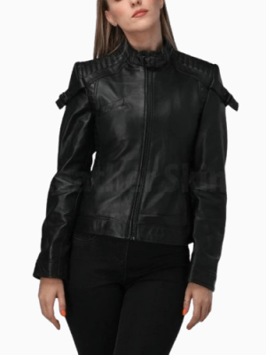 Women’s Katniss Black Quilted Leather Jacket
