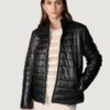 Women’s Katrina Leather Packable Black Puffer Jacket