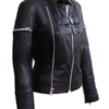 Women’s Leather Skin Brando Quilted Jacket - Image 2