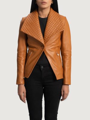 Women’s Lee Tan Brown Leather Blazer