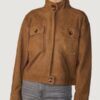 Women’s Leslie Cropped Brown Moto Jacket - Image 2