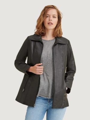 Women’s Lindsey Thinsulate Leather Black Scuba Jacket