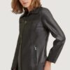 Women’s Lindsey Thinsulate Leather Black Scuba Jacket - Image 2
