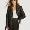 Women’s Margo Quilted Black Moto - Image 2