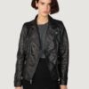 Women’s Marissa Black Moto Jacket Asymmetric