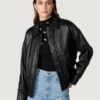 Women’s Mya Leather Black Aviator Jacket