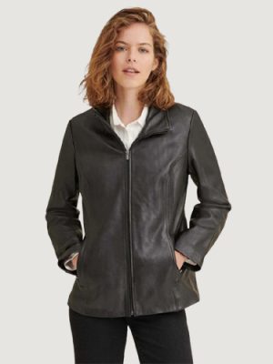 Women’s Natalie Thinsulate Black Leather Jacket