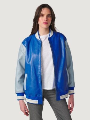 Women’s Raven Oversized Blue Varsity Jacket