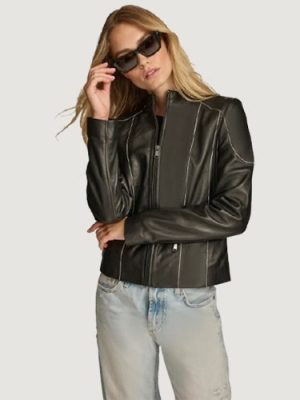 Women’s Sage Painted Edge Black Scuba Jacket