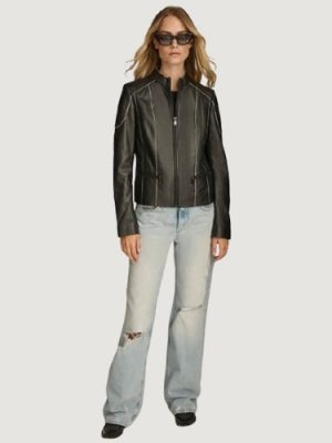 Women’s Sage Painted Edge Black Scuba Jacket