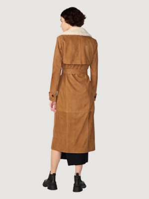 Women’s Savannah Brown Faux Fur Trench