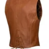 Women’s Savannah Western Style Motorcycle Brown Leather Vest - Image 2