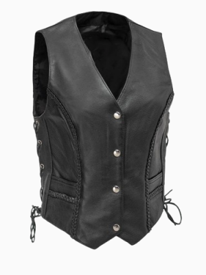 Women’s Trinity Motorcycle Western Style Leather Vest