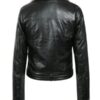Women’s Valentina Faux Shearling Black Biker Leather Jacket - Image 2