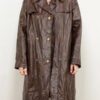 Women’s Vintage 70’s Faux Brown Leather Coat