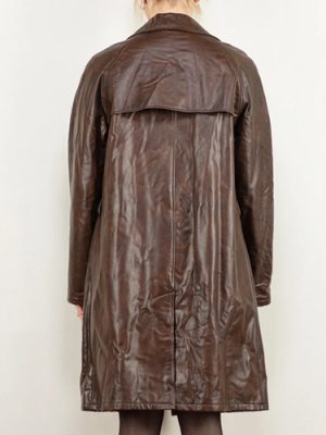 Women’s Vintage 70’s Faux Brown Leather Coat