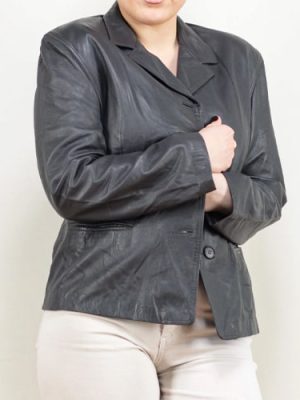 Women’s Vintage 80’s Black Leather Jacket