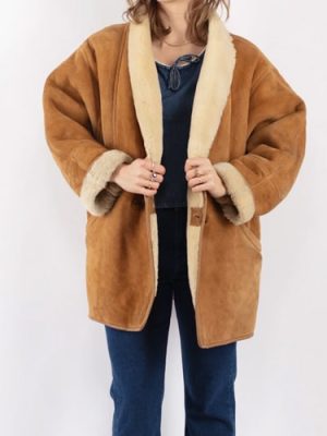 Women’s Vintage 80’s Brown Sheepskin Shearling Coat