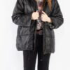 Women’s Vintage 80’s Leather Black Puffer Jacket