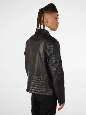 Men’s Jace Multi Pocket Racer Leather Jacket