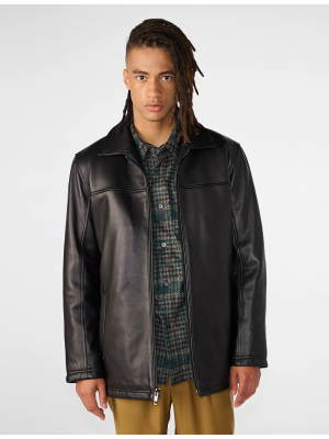 Men’s Rowan Zipper Leather Jacket With Thinsulate Lining